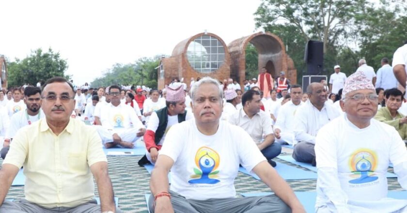 लुम्बिनीमा अन्तर्राष्ट्रिय योग दिवस उत्सव