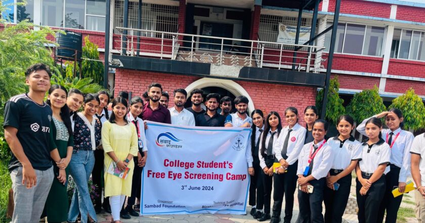 संवाद फाउन्डेसन मोरङ द्वारा नि:शुल्क स्वास्थ्य शिविर